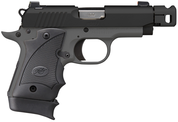 Kimber Mfg.,inc 3300246 Micro 9 MC TP 9mm 7+1 3.65" KimPro Black Stainless Steel Slide KimPro Gray Black Hogue Rubber Wraparound Grip