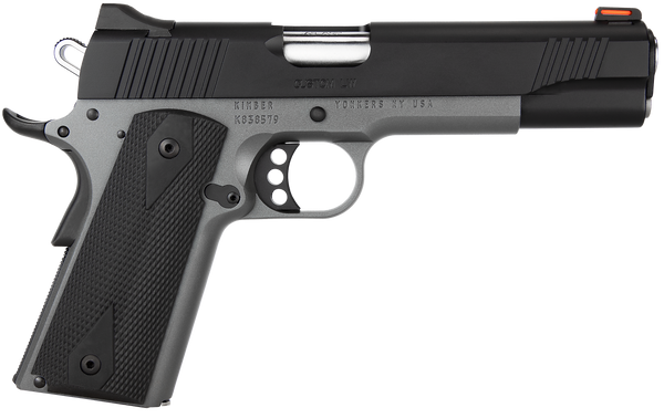 Kimber Mfg, Inc 3700693 Custom LW Shadow Ghost 45 ACP 8+1 5" Stainless Match Grade Barrel, KimPro Black Serrated Stainless Steel Slide, KimPro Gray Aluminum Frame w/Beavertail, Black Hogue Rubber Grip