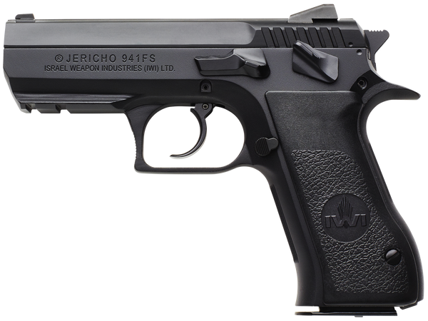 IWI US J941FS9ORP Jericho 941 Mid-Size Frame 9mm Luger 16+1 3.80" Black Chrome Lined Steel Barrel, Black Serrated Steel Slide & Frame w/Beavertail & Picatinny Rail, Black Textured Grips