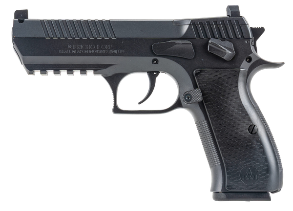 IWI US J941F9ORP Jericho 941 Full Size Frame 9mm Luger 16+1 4.40" Black Chrome Lined Steel Barrel, Black Serrated Steel Slide & Frame w/Beavertail & Picatinny Rail, Black Textured Grips