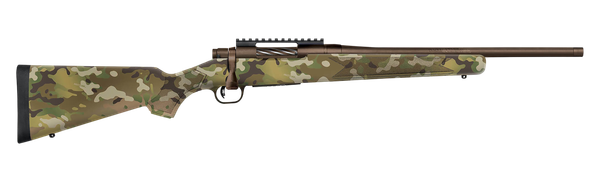 Mossberg 28279 Patriot  Compact 450 Bushmaster 4+1 18" Patriot Brown Cerakote Threaded Bull Barrel, Patriot Brown Cerakote Steel Receiver w/Picatinny Rail, MultiCam Fixed Synthetic Stock