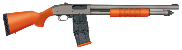 Mossberg 50220 590M  12 Gauge 10+1 18.50" Tungsten Gray Cerakote Barrel & Steel Drilled & Tapped Receiver, Magpul SGA Safety Orange Synthetic Stock