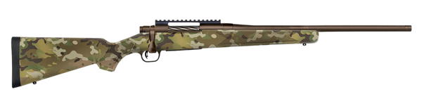 Mossberg 28284 Patriot  Compact 7mm PRC 3+1 20" Patriot Brown Cerakote Threaded Bull Barrel, Patriot Brown Cerakote Steel Receiver w/Picatinny Rail, MultiCam Fixed Synthetic Stock