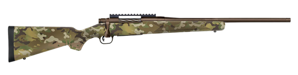Mossberg 28284 Patriot  Compact 7mm PRC 3+1 20" Patriot Brown Cerakote Threaded Bull Barrel, Patriot Brown Cerakote Steel Receiver w/Picatinny Rail, MultiCam Fixed Synthetic Stock
