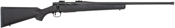 Mossberg 28243 Patriot  Full Size 6.5 PRC 4+1 24" Matte Blued Fluted Threaded Barrel, Drilled & Tapped Matte Blued Stainless Steel Receiver, Black Fixed Synthetic Stock