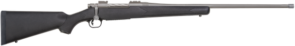 Mossberg 28135 Patriot  Full Size 300 Win Mag 3+1 24" Stainless Cerakote Fluted Barrel, Stainless Cerakote Receiver Drilled & Tapped, Black Fixed Synthetic Stock, Right Hand