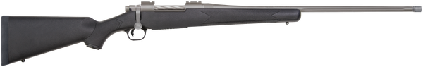 Mossberg 28135 Patriot  Full Size 300 Win Mag 3+1 24" Stainless Cerakote Fluted Barrel, Stainless Cerakote Receiver Drilled & Tapped, Black Fixed Synthetic Stock, Right Hand