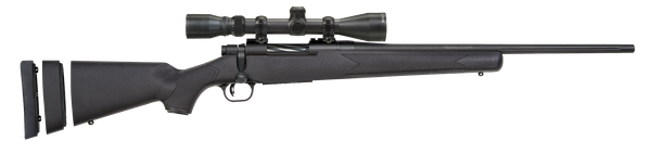 Mossberg 27853 Patriot Super Bantam 7mm-08 Rem Caliber with 5+1 Capacity, 20" Fluted Barrel, Matte Blued Metal Finish & Black Synthetic Stock Right Hand (Youth) Includes 3-9x40mm Scope