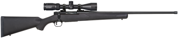 Mossberg 28244 Patriot w/Optic 6.5 PRC 4+1 24" Matte Blued Fluted Threaded Barrel, Matte Blued Drilled & Tapped Receiver, Fixed Black Synthetic Stock, Vortex Crossfire II 3-9x40mm