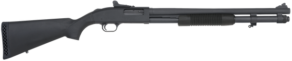 Mossberg 51663 590A1  12 Gauge Pump 3" 8+1 20" Black Parkerized Heavy-Walled Barrel, Black Parkerized Drilled & Tapped Receiver, Black Fixed Synthetic Stock
