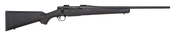 Mossberg 27851 Patriot  Full Size 7mm-08 Rem 4+1 22" Matte Blued Fluted Barrel, Drilled & Tapped Matte Blued Stainless Steel Receiver, Black Fixed Synthetic Stock, Right Hand