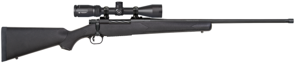Mossberg 28249 Patriot w/Optic 7mm PRC 3+1 24" Matte Blued Threaded Barrel, Matte Blued Drilled & Tapped Receiver, Fixed Black Synthetic Stock, Vortex Crossfire II 3-9x40mm