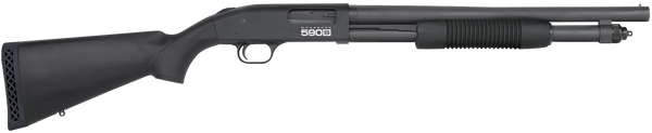 Mossberg 51605 590S  12 Gauge Pump 3" 9+1 18.50" Matte Blued Steel Barrel, Matte Blued Optic Ready Receiver, Fixed Black Synthetic Stock, Right Hand