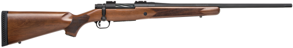 Mossberg 27841 Patriot  Full Size 22-250 Rem 5+1 22" Matte Blued Fluted Barrel, Drilled & Tapped Matte Blued Stainless Steel Receiver, Walnut Fixed Stock, Right Hand