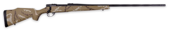 Weatherby VHH270NR6B Vanguard Outfitter 270 Win 5+1 24" Threaded/Spiral Fluted, Graphite Black Barrel/Rec, Tan with Brown & White Sponge Synthetic Stock, Accubrake Muzzle Brake, Adj. Trigger