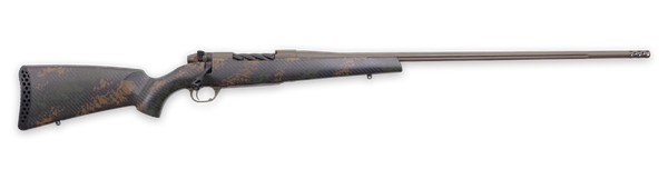 Weatherby MBC20N338WR6B Mark V Backcountry 2.0 338 WBY RPM 4+1 24" + 2" Patriot Brown Cerakote Fluted Threaded Barrel, Steel Drilled & Tapped Receiver, Black w/Brown Accents Fixed Peak 44 Blacktooth C