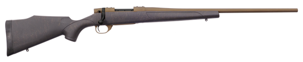 Weatherby VWB256RR4T Vanguard Weatherguard Bronze 25-06 Rem 5+1 24" Barrel/Rec. w/Burnt Bronze Cerakote Finish, Bronze Webbed Black Fixed Monte Carlo Synthetic Stock