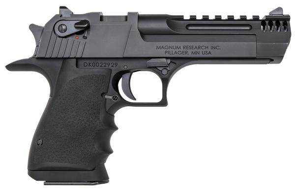 Magnum Research DE445IMB Desert Eagle L5 44 Rem Mag 5" with Muzzle Brake 8+1 Black Hardcoat Anodized Aluminum Frame Black Carbon Steel Slide Black Hogue Wraparound Grip