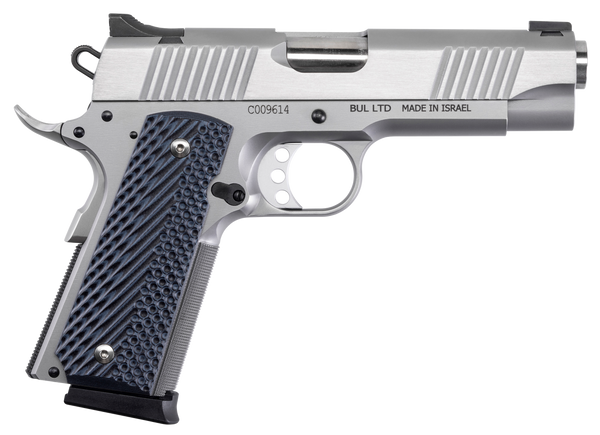 Magnum Research DE1911CSS Desert Eagle 1911 C 45 ACP 8+1, 4.30" Stainless Steel Bull Barrel, Matte Stainless Steel Serrated Slide & Frame w/Beavertail, Black/Gray G10 Grip, Grip Safety, Right Hand