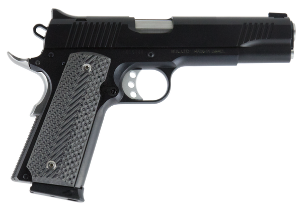 Magnum Research DE1911G 1911 G 45 ACP Caliber with 5.01" Barrel, 8+1 Capacity, Overall Matte Black Finish Carbon Steel, Beavertail Frame, Serrated Slide & Black/Gray G10 Grip