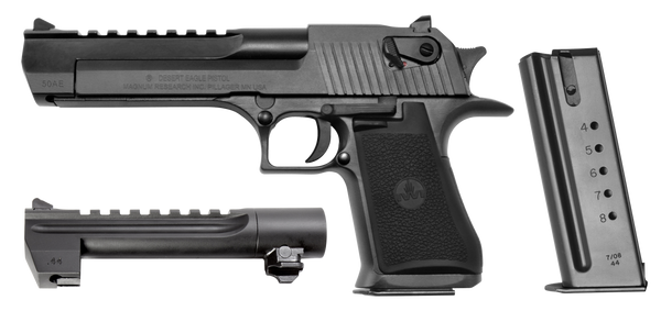 Magnum Research DE50WB6 Desert Eagle Mark XIX Conversion Combo 44 Rem Mag, 50 AE 6" 7+1, 8+1 Black Carbon Steel Frame & Slide Black Rubber Grip