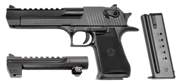 Magnum Research DE50WB6 Desert Eagle Mark XIX Conversion Combo 44 Rem Mag, 50 AE 6" 7+1, 8+1 Black Carbon Steel Frame & Slide Black Rubber Grip
