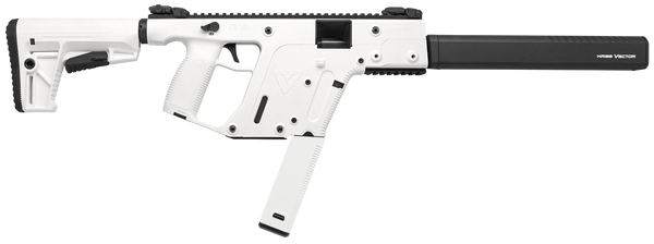 Kriss USA KV45CAP20 Vector CRB Gen2 45 ACP 30+1 16" Black Nitride Threaded Barrel, Alpine Cerakote Picatinny Rail Aluminum Receiver, Alpine White Synthetic 6 Position Stock Alpine Polymer Grip