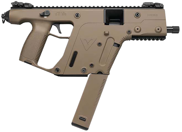 Kriss USA KV10PFD20 Vector SDP Gen2 10mm Auto 33+1 5.50" Black Nitride Threaded Barrel, Flat Dark Earth Picatinny Rail Receiver, FDE Polymer Grip, Glock Magazine Compatible
