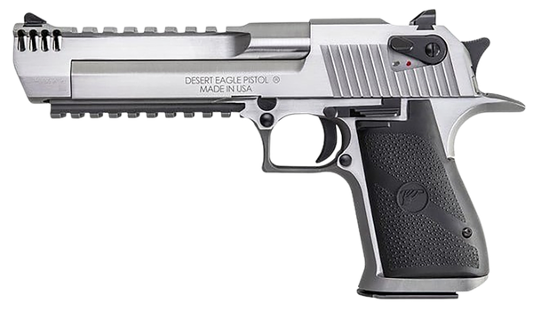 Magnum Research DE357SRMB Desert Eagle Mark XIX 357 Mag 9+1 6" Stainless Steel Barrel, Stainless Steel Serrated Slide, Stainless Steel Frame w/Beavertail & Picatinny Rail, Weaver Top Mount