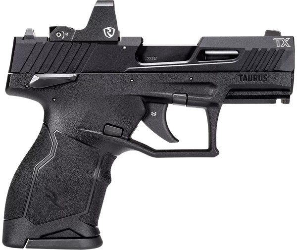 Taurus 1TX22131RI TX22C w/Optic Compact Frame 22 LR 13+1 SAO 3.60" Matte Black Steel Threaded Barrel, Black Anodized Optic Ready/Serrated Slide, Black Polymer Frame w/Picatinny Rail, Riton Red Dot