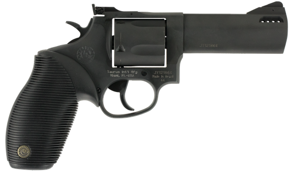Taurus 2-440041TKR Tracker 44 Medium 44 Rem Mag 5 Shot 4" Matte Black Oxide Ported Barrel, Cylinder & Frame, Black Ribber Grip, Transfer Bar Safety, Exposed Hammer