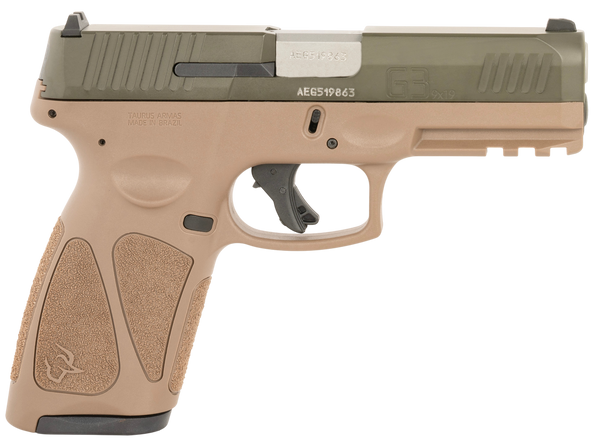 Taurus 1-G3B94BB G3  Full Size Frame 9mm Luger 17+1 4" Stainless Steel Barrel, Mil-Spec Green Cerakote Stainless Steel Serrated Slide, Brown Polymer Frame w/Picatinny Rail