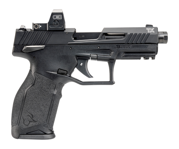 Taurus 1-2TX22P141-10RD TX22 w/Optic Full Size 22 LR 10+1 4.60" Matte Black Threaded Barrel, Black Hard Coat Anodized Serrated w/Optic Slide, Black Polymer Frame w/Picatinny Rail, Textured Grip, Shiel