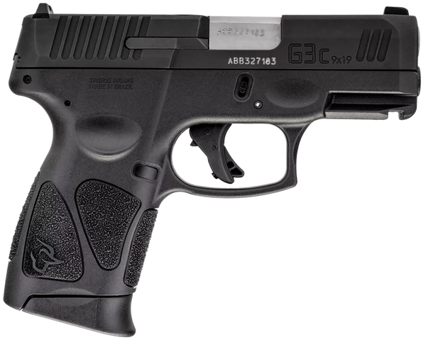Taurus 1G3C9312X10 G3C  Compact Frame 9mm Luger 10+1 3.26" Matte Stainless Steel Barrel, Matte Black Tenifer Serrated Steel Slide, Black Polymer Frame w/Picatinny Rail, Black Polymer Grip, Right Hand