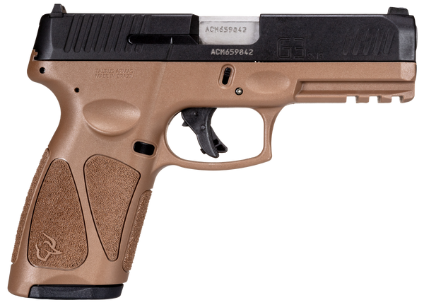 Taurus 1-G3B941B-15 G3  Full Size Frame 9mm Luger 15+1 4" Stainless Steel Barrel, Black Stainless Steel Serrated Slide, Brown Polymer Frame w/Picatinny Rail
