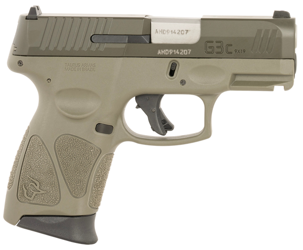 Taurus 1-G3C93BO G3C  9mm Luger 12+1 3.26" Matte Stainless Steel Barrel Mil-Spec Green Cerakote Alloy Steel Serrated Slide