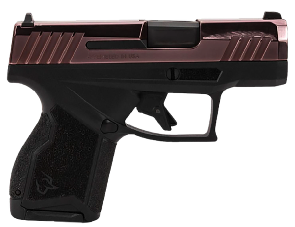 Taurus 1-GX4M931-10RG GX4  Micro-Compact Frame 9mm Luger 10+1 3.06" Satin Black DLC Stainless Steel Barrel, Rose Gold PVD Serrated Alloy Steel Slide, Matte Black Stainless Steel Frame, Textured Grip