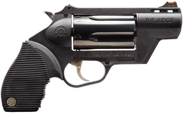 Taurus 2441021PFS Judge Public Defender 45 Colt (LC) Caliber or 2.50" 410 Gauge 5 Shot 2" Black Finish Barrel, Matte Black Oxide Finish Cylinder, Black Finish Polymer Frame & Black Rubber Grip