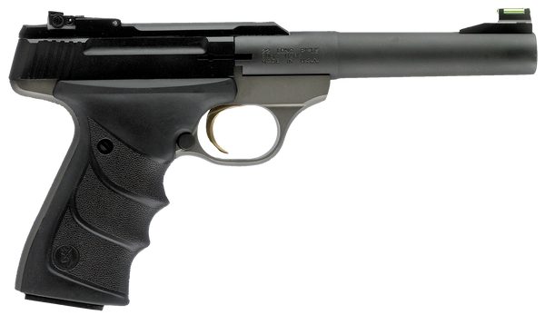 Browning 051448490 Buck Mark Practical *CA Compliant 22 LR 10+1 5.50" Taper Bull Barrel, Matte Black Serrated Steel Slide, Matte Gray Aluminum Frame & Black Ultragrip RX Grips