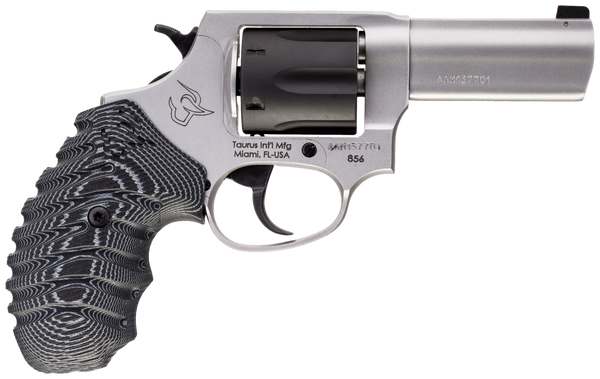 Taurus 2-85635NSVZ 856 Defender Small 38 Special +P 6 Shot 3" Matte Stainless Steel Barrel, Matte Black Cylinder, Matte Stainless Steel Frame, Black/Gray VZ Grip, Transfer Bar Safety, Exposed Hammer