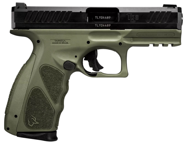 Taurus 1TS9SR041O TS9  Full Size 9mm Luger 17+1 4" Matte Black Steel Barrel, Matte Black Serrated Slide, OD Green Polymer Frame w/Picatinny Rail w/OD Green Polymer Grip W/Interchangeable Backstraps