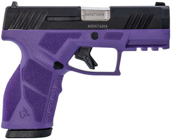 Taurus 1-GX2931DP-10 GX2  9mm Luger 10+1 3.37" Matte Stainless Steel Barrel, Matte Black Serrated Stainless Steel Slide, Dark Purple Polymer Frame w/Picatinny Rail, Polymer Grip