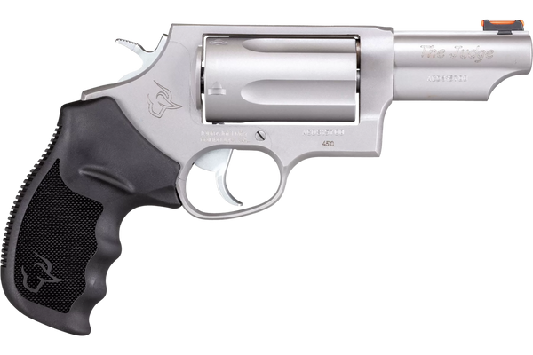 Taurus 2-441039T Judge  Compact 45 Colt (Long Colt)/410 Bore 5rd Shot 3" Matte Stainless Steel Barrel, Cylinder & Frame, Black Ribber Grip, Transfer Bar Safety, Exposed Hammer