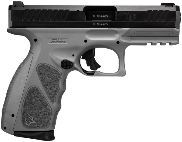 Taurus 1TS9SR041GR TS9  9mm Luger 17+1 4" Matte Black Steel Barrel, Matte Black Serrated Slide, Gray Polymer Frame w/Picatinny Rail, Gray Polymer Grip w/Interchangeable Backstraps