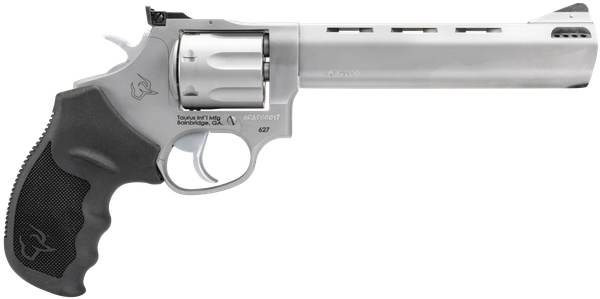 Taurus 2-627069 Tracker 627 Medium 357 Mag 38 Special +P 7 Shot 6.50" Matte Stainless Steel Ported Barrel, Cylinder & Frame, Black Ribber Grip, Transfer Bar Safety, Exposed Hammer