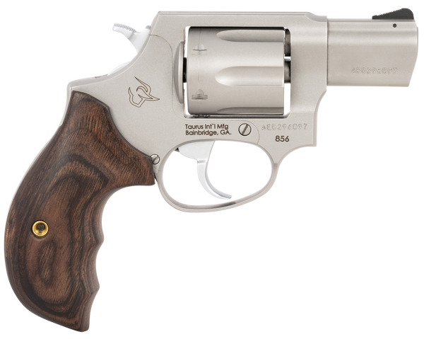 Taurus 2-856029SW 856 Defender Small 38 Special +P 6 Shot 2" Matte Stainless Steel Barrel, Cylinder & Frame, Walnut Grip, Transfer Bar Safety, Exposed Hammer