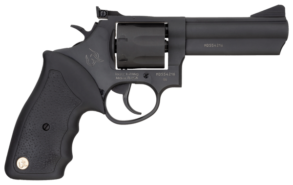 Taurus 2-660041 66  Medium 357 Mag/38 Special +P 7 Shot 4" Matte Black Oxide Ally Steel Barrel, Cylinder & Frame, Black Finger Grooved Rubber Grip, Transfer Bar Safety, Exposed Hammer