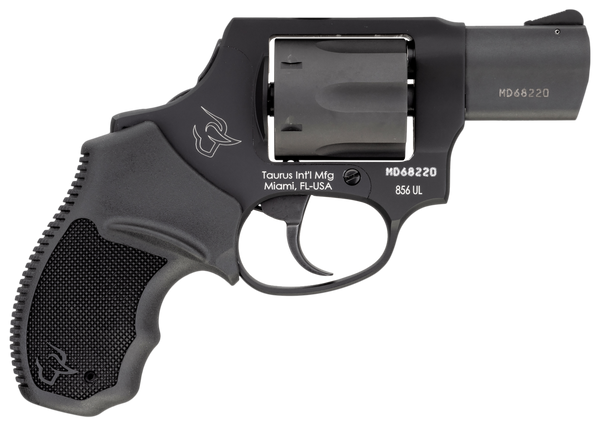 Taurus 2-856021ULCH 856 Ultra-Lite 38 Special +P 6rd 2" Matte Black Carbon Steel Cylinder & Barrel Matte Black Anodized Aluminum Frame Black Rubber Grip (Concealed Hammer)