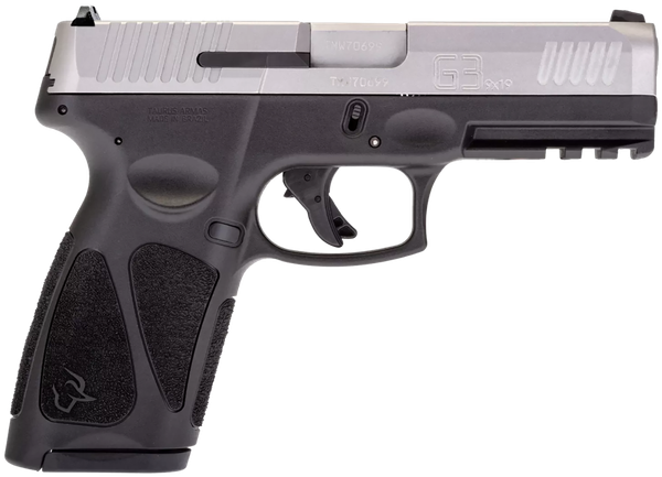 Taurus 1-G3B949-15 G3  Full Size Frame 9mm Luger 15+1 4" Matte Stainless Steel Barrel, Matte Serrated Stainless Steel Slide, Black Polymer Frame w/Picatinny Rail, Polymer Grip, Right Hand