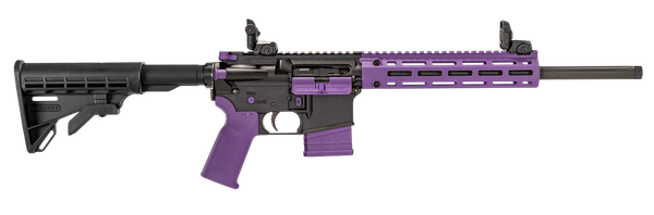 Tippmann Arms A101222 M4-22 LTE 22 LR 25+1 16" Black Parkerized Threaded Barrel, Matte Black Aluminum Receiver w/Picatinny Rail, Purple M-LOK Handguard, Composite Forend, Black Polymer Stock, Purple G